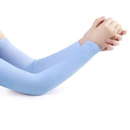 Ice Silk Sleeve Sunscreen Cuff Arm Sleeves Long Gloves Sun UV Protection Hand Protector Cover Anti-Slip Summer Outdoor Riding