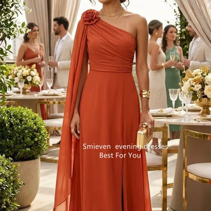 Smileven Luxury Flower Mermaid Prom Dress Illusion One Shoulder Side Silt Evening Gowns Flowing Occasion Dress Customized 2026