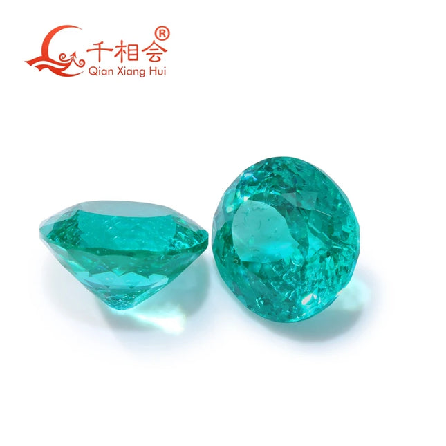 Oval Nest Cut Lab Grown Neon Green Paraiba Tourmaline Loose Gemstone Electric Teal Paraiba Color With - product image 2