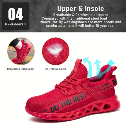 Steel Toe Protective Safety Shoes for Men Lightweight Work Sneakers Anti-puncture Work Shoes Coustruction Safety Work Boots