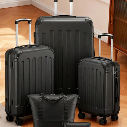 Luggage Sets 5 Piece,Hardside Suitcase With Wheels - Spinner Wheels, TSA Lock, Includes Toiletry Bag For Family Travel Luggage Case Trolley Suitcase Spinner Suitcase Travel Luggage nizer Travel Stuff