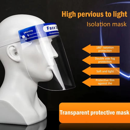 Protective Mask Full Face Shield Masks Transparent Anti Saliva Splash-proof Protect Eye Full Face Mask Cover Protective Clear