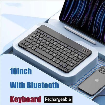 With Bluetooth Keyboard Mouse For Tablet Pc 78Key 10inch Rechargeable Wireless Keyboard 1200dpi Mice Set Combo For - product
