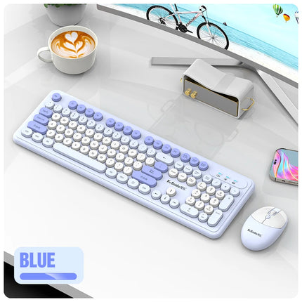 K-Snake WK200 Wireless Keyboard Mouse Set Cute Punk Keycap USB Wireless Business Keyboard Mouse Set Laptop Typing - product i