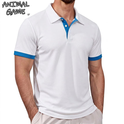 New Short Sleeve Polo Shirt Summer Lapel Shirts Hawaiian Shirts Fitness Sport T-shirts for Men Gym Man Solid Thin Work Shirts