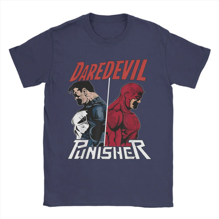 Daredevil The Punisher Only One Way T-Shirts for Men Women  Funny Pure Cotton Tee Shirt Short Sleeve T Shirts Plus Size Clothes