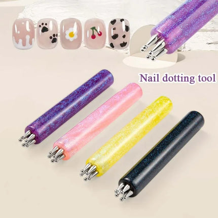 5 Petal Flower Nail Dotting Pen, One Stroke Design Tool for Nail Art, Acrylic Handle Dotting Pen, Easy DIY Nail Painting Tools