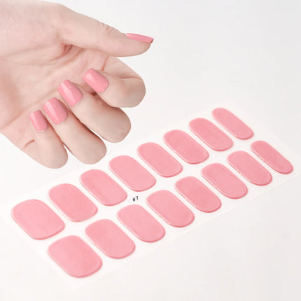 Semi Cured Wraps Fast Gel Nail Sticker Soild Nail Gel Wraps Adhesive Full Cover Gel Nail Decal UV Lamp Cured Manicure Decoration