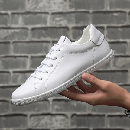 Lightweight Comfy Men Casual Footwear Genuine Leather White Shoes Youth Fashion Trend Tenis Masculino Street Style Hot Sale Flat