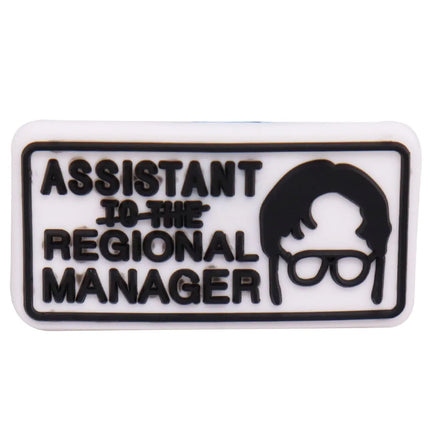 Single Sale 1pcs PVC Social Woker Epic Man Don't Be An Idiot Assistant Friends False Office Shoe Charms Accessories Decorations 