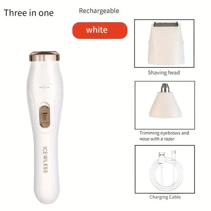 Multi Functional 3-in-1 Shaver, USB Charging, Underarm Hair Removal Device, Women's Home Eyebrow Trimmer, Nose Hair Trimmer