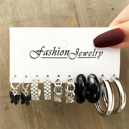 YOBEST Big Gold and Silver Color Heart Earrings for Women, Butterfly Dangle Earring Set, Female Jewelry Gifts, New Fashion, 2025