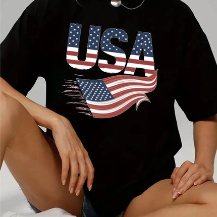 250th Anniversary Print T Shirt Flag USA T-Shirt for Women Casual 1 Pcs Comfortable Crew Neck Short Sleeve Tees Tops Clothes