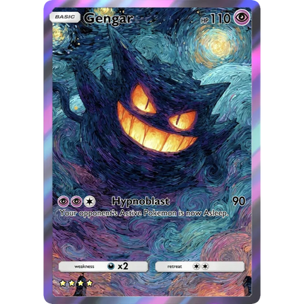 Pokemon Cards Gengar PTCG Shining Rare Holographic Cards Collection Creativity Game Anime Flash Cards Pokemon Card Gift