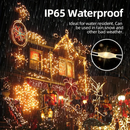 Outdoor LED Solar Fairy String Lights Waterproof Garden Decoration Garland 8Modes Copper Wire Light For Street Patio Christmas