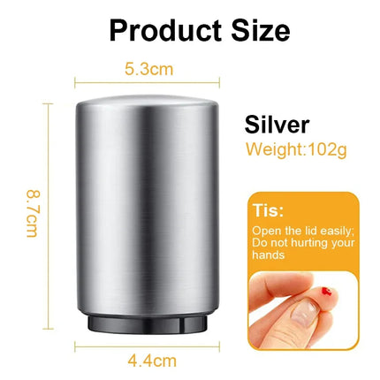 Stainless Steel Automatic  Beer Bottle Opener No Bend Push Down Cap - Easy Open for Beer and Soda Glass Bottles Kitchen Opener