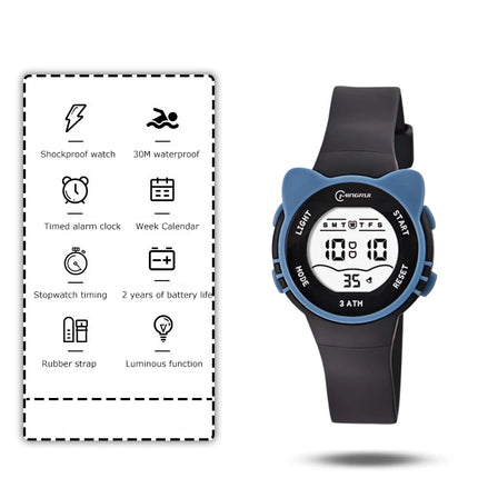 UTHAI C16 Girls And Boys Cute Meow Star Watches Kids Children's Junior High School Waterproof Alarm Clock Electronic Watch