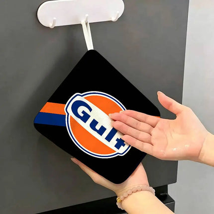 G-Gulf Racing Car Logo Household Hanging Towel, Polyester Cotton Hand Wiping Towel, Sturdy For Bathroom Bedroom