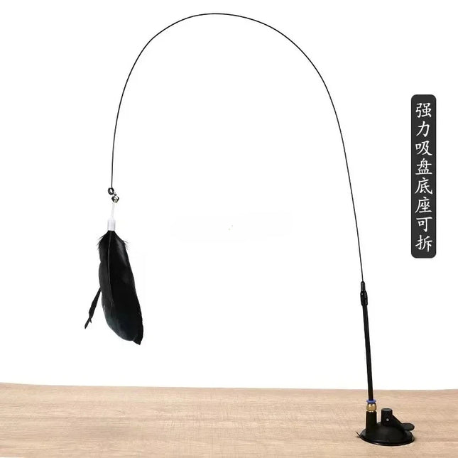 1Pc Cat Teaser Stick Interactive Toy Feather Teaser Stick Wand Pet Feather Refill Replacement Catcher - product image 10