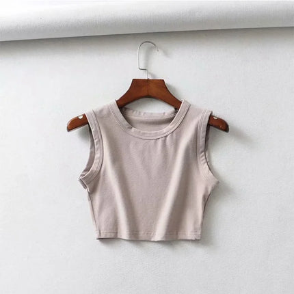 2024 Summer vintage white crop tops women biker black punk sexy tank top korean streetwear cropped sleeveless top feminino