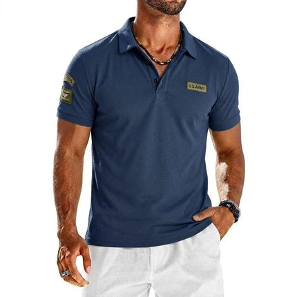 Summer Short Sleeve Polo Shirts Embroidered Breathable T-Shirts for Men Gym Lightweight Solid Button Tops Luxury Men's Shirts
