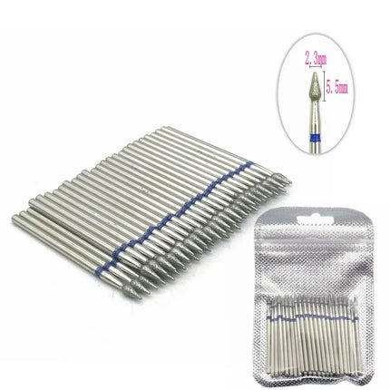 50pcs Diamond Nail Drill Cuticle Clean Bit Set Manicure Electric Cutter Bits Accessories Dead Skin Remove Tool