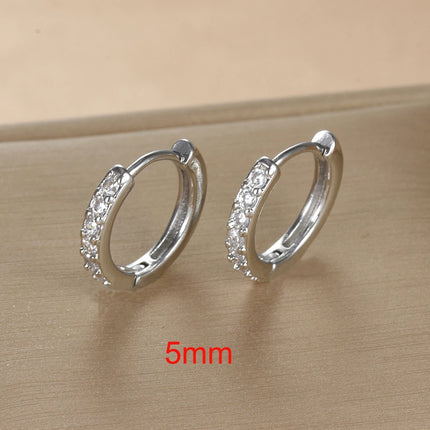 2PCS Tiny Stainless Steel Huggie Small Hoop Earrings For Women Round Circle Punk Unisex Rock Earring Cartilage Piercing Jewelry