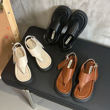 2026 New Casual Herringbone Flip-Flop Sandal Beach Toe-Ring Roman Women's Shoes Popular Non-Slip Toe-Post