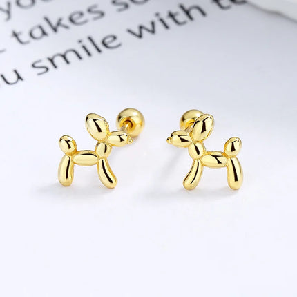 Korean Fashion Pink Zirconic Bear Screw Earrings For Women Girls Cute Animal Cartilage Helix Tragus Ear Piercing Jewelry Gift