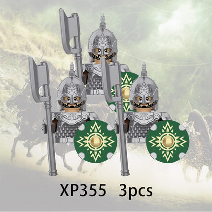 3pcs Lord Rings Elves Orcs Army Dwarf Rohan Mini Action Toy Figures Building Blocks Assembly Toys for Kids Birthday Gift