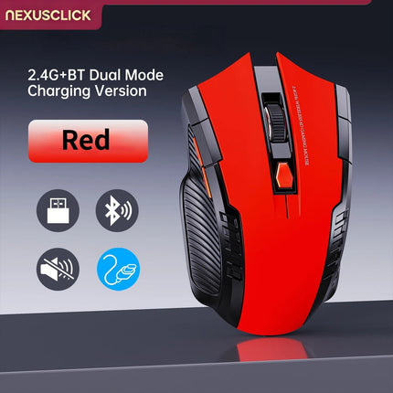NEXUSCLICK Wireless Optoelectronic Mouse,1600DPI 6 Silent clicks Game&Craft Gift Mice in Stock USB Receiver for - product ima