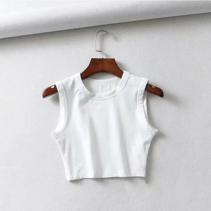 2024 Summer vintage white crop tops women biker black punk sexy tank top korean streetwear cropped sleeveless top feminino