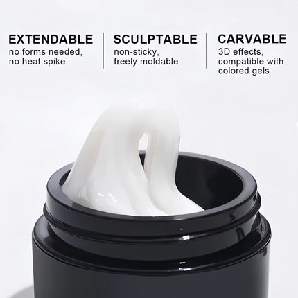 3D Nail Gel, Non-Sticky Hard Long-Lasting Overlay, Creates 3D Bow Geometric Letter Shapes, Salon Quality, Soluble Residue-Free A