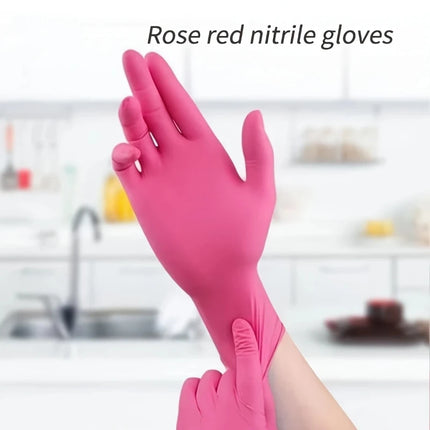 Fuchsia Nitrile Disposable Gloves 20/100PCS 3-mil Powder & Latex Free Household Cleaning Gloves for Cooking Kitchen Esthetician