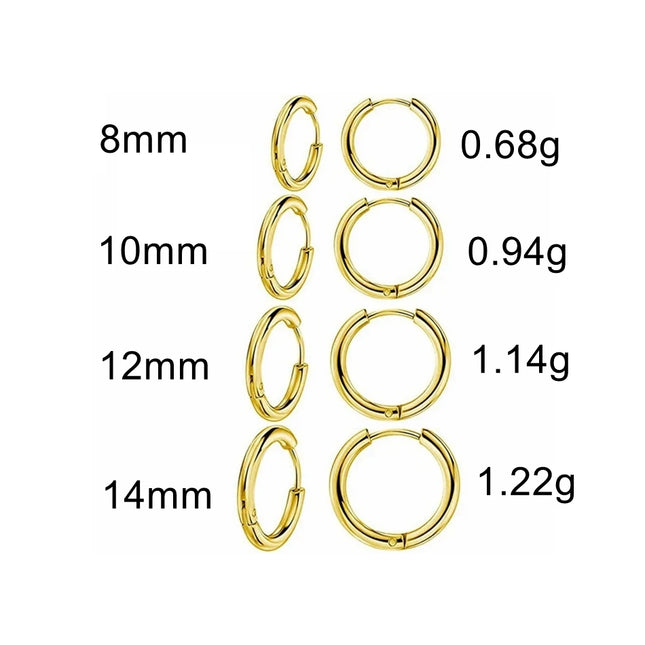 2pc G23 Titanium Hoop Earrings for Men Women Teen 8mm 10mm 12mm 14mm Round Circle Ear Ring First - product image 5