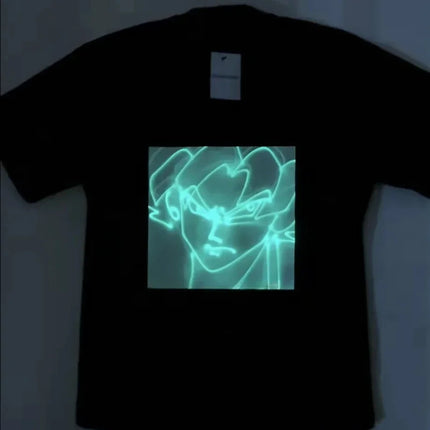 Interactive Glow in The Dark TShirt Luminous Drawing Board Shirt Neutral Fun Fluorescent Green Printing Cotton Short Sleeve Tees