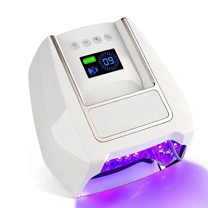 Professional 126W Rechargeable Nail Lamp with Handle Wireless Gel Polish Dryer Pedicure Machine Cordless UV LED Nail Art Lamp