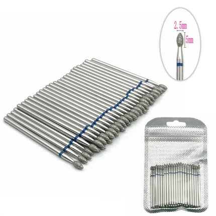 50pcs Diamond Nail Drill Cuticle Clean Bit Set Manicure Electric Cutter Bits Accessories Dead Skin Remove Tool