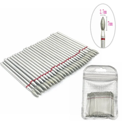 50pcs Diamond Nail Drill Cuticle Clean Bit Set Manicure Electric Cutter Bits Accessories Dead Skin Remove Tool
