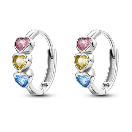 925 Sterling Silver Star Moon Heart Shape Earrings Jewelry Versatile Hoop Earrings For Women Jewelry Fine Birthday Party Gifts