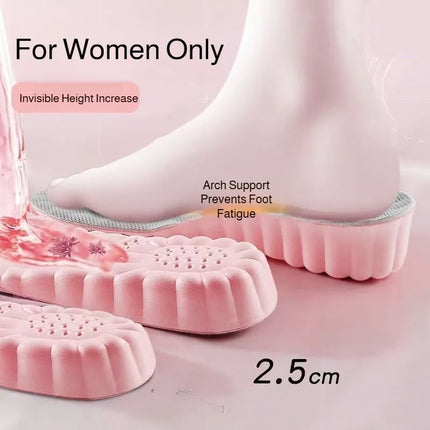 Height Increase Insole For Men Women Invisible Lift Shoe Pad Comfort Sweat Absorbent AntiOdor Shockproof Hidden Height Boost