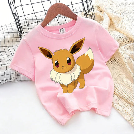 2026 Pokemons Kawaii T-shirts for Children Pikachu Cartoon Cute Short-sleeved Top Boys Girls Summer Fashion Kawaii T-shirt Gift