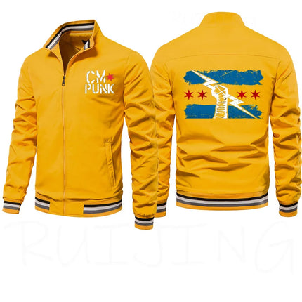 2024 Spring and Autumn New Famous Wrestler Returns CM Punk Men's Windproof Jacket Street Sports Casual Coat Windproof Jacket