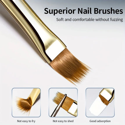 2pcs Wide Soft Bristle Nail Brush Gradient Design Acrylic Handle Gel Polish Applicator Nail Tools - product image 3