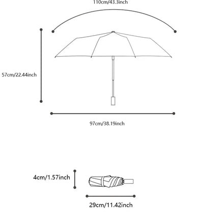New Automatic Umbrella 24 Bone Solid Color Automatic Umbrella Light Collapsible Large Size Outdoor Sunshade Uv Protection
