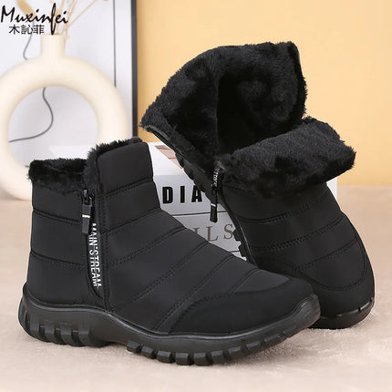 Winter Men Ankle Snow Boots Waterproof Non Slip Shoes for Men Casual Keep Warm Plush Plus Size Couple Footwear Chaussure Homme