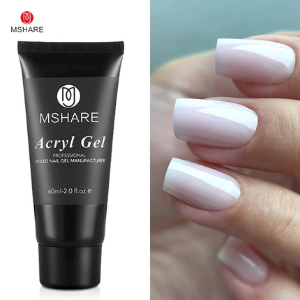 MSHARE Poly Nails Acryl Gel 60ml Builder UV Led Acrylgel Nails Extensions Acrylic Pink White Clear Acrylatic Hema Tpo Free Gel