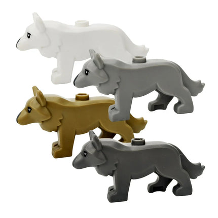 MOC Animal Scene Building Blocks Cats Dogs Sheep Pigs Chickens Eagle Parrots Dolphin Zoo Fram Accessories DIY Toys Bricks T14