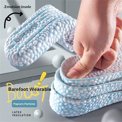 Heightening Running Insole for Shoes PU Popped Rice Particle Foam Super Elastic Insole Templates Feet Men Women