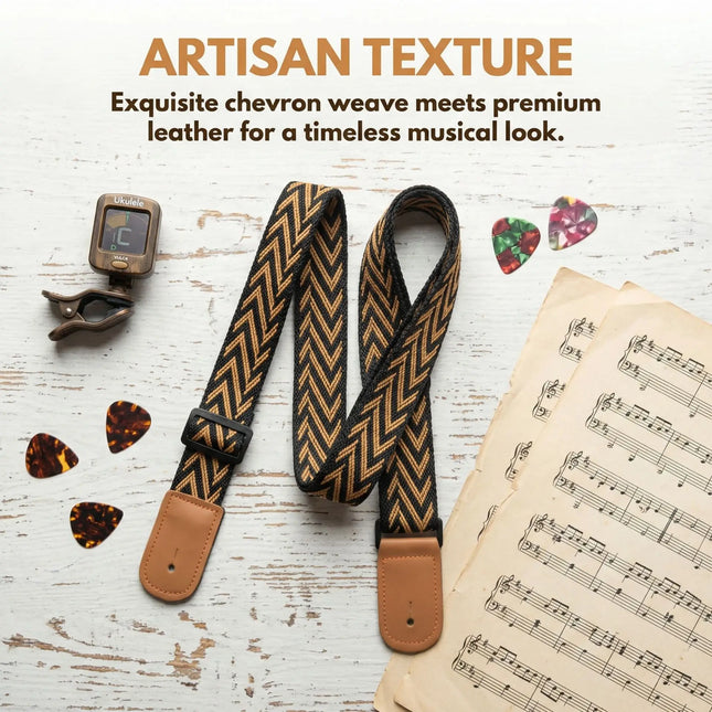 Ukulele Strap, Adjustable Guitar Strap, Bohemian Style Guitar Strap